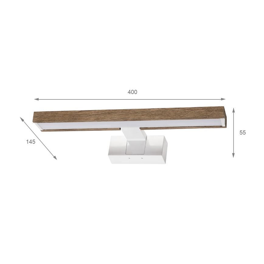 Brilagi - LED-spiegelverlichting voor de badkamer 3-in-1 WOODY MIRROR LED/8W/230V 40 cm IP44 wit/eiken