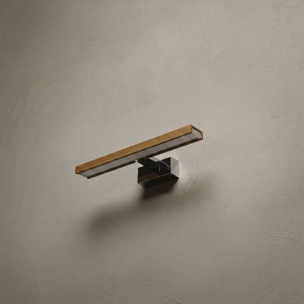 Brilagi - LED-badspiegelverlichting WOODY MIRROR 3-in-1 LED/8W/230V 40 cm IP44 glanzend chroom/eik