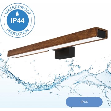 Brilagi - LED Badkamer spiegelverlichting WOODY MIRROR LED/12W/230V 60 cm IP44 eiken kers/zwart