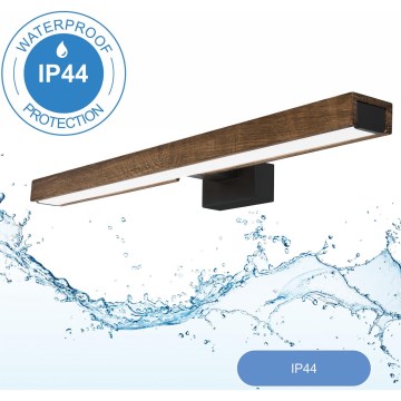 Brilagi - LED Badkamer spiegelverlichting WOODY MIRROR LED/12W/230V 60 cm IP44 eiken walnoot/zwart