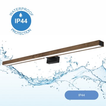 Brilagi - LED Badkamer spiegelverlichting WOODY MIRROR LED/15W/230V 90 cm IP44 eiken walnoot/zwart