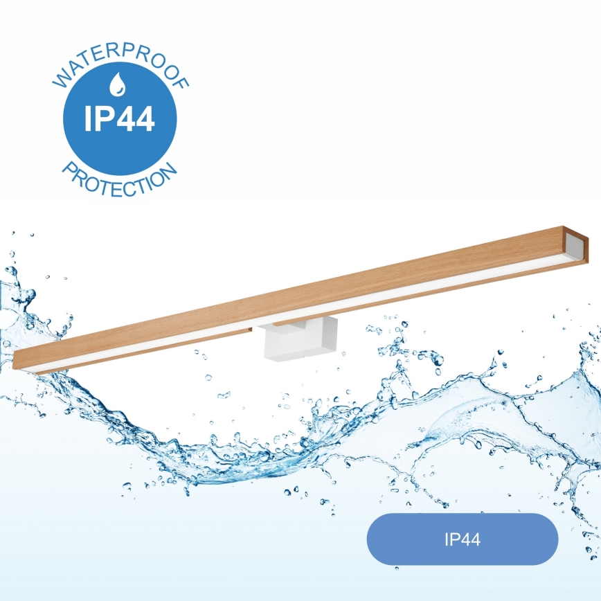 Brilagi - LED Badkamer spiegelverlichting WOODY MIRROR LED/15W/230V 90 cm IP44 eiken/wit