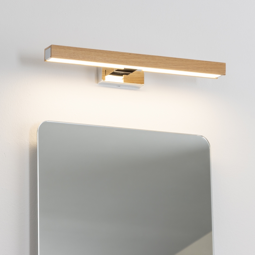 Brilagi - LED Badkamer spiegelverlichting WOODY MIRROR LED/8W/230V 40 cm IP44 eiken/glanzend chroom
