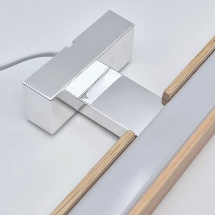 Brilagi - LED Badkamer spiegelverlichting WOODY MIRROR LED/8W/230V 40 cm IP44 eiken/glanzend chroom