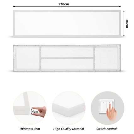 Brilagi - FRAME LED plafondlamp voor badkamer 50W/230V 3000/4000/6000K 120x30 cm IP44 zilverkleurig