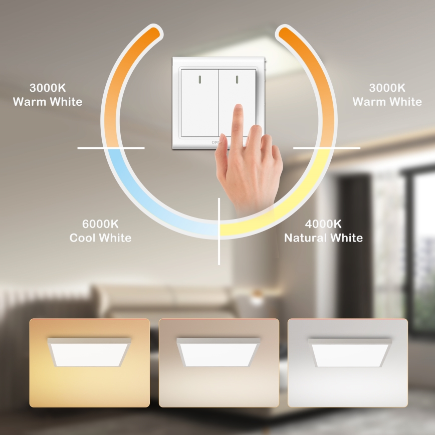 Brilagi - LED plafondlamp voor badkamer FRAME LED/50W/230V 3000/4000/6000K 60x60 cm IP44 zilver