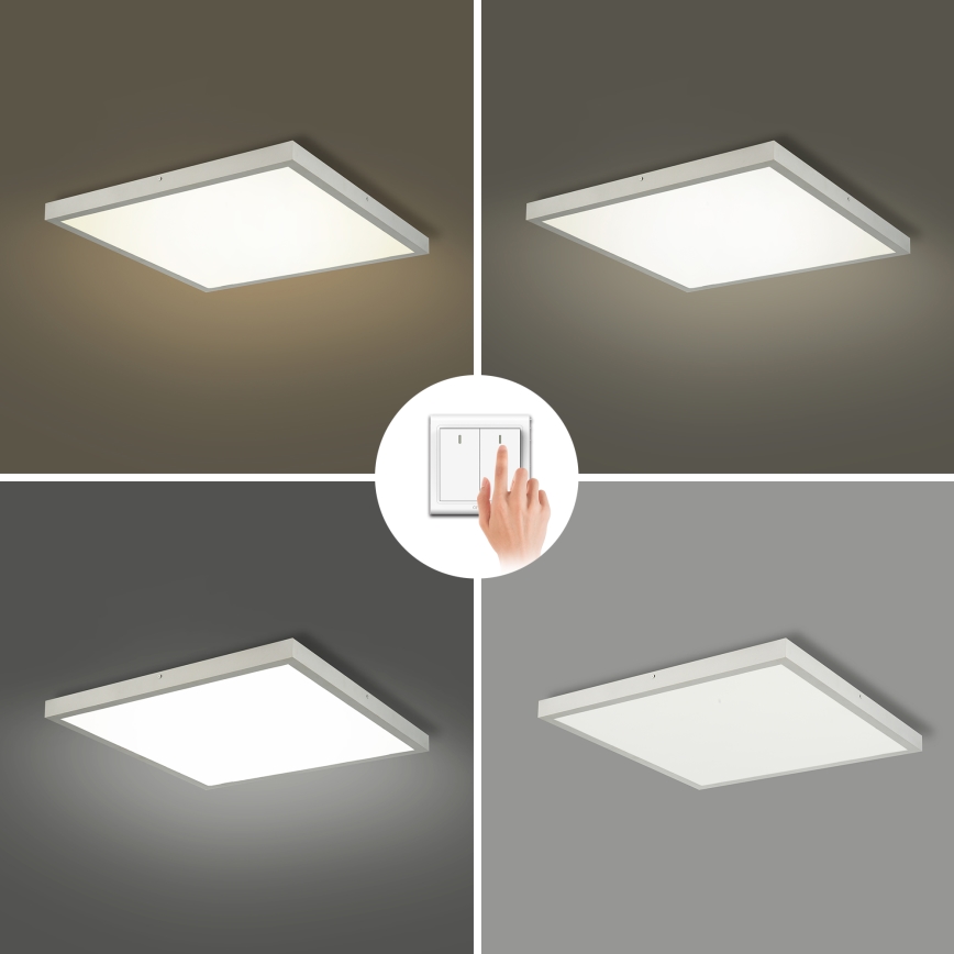 Brilagi - LED plafondlamp voor badkamer FRAME LED/50W/230V 3000/4000/6000K 60x60 cm IP44 zilver