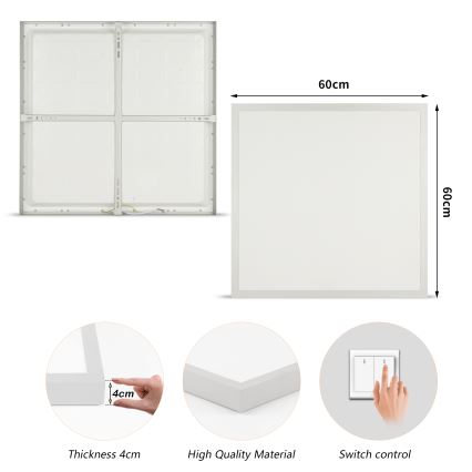 Brilagi - LED plafondlamp voor badkamer FRAME LED/50W/230V 3000/4000/6000K 60x60 cm IP44 zilver