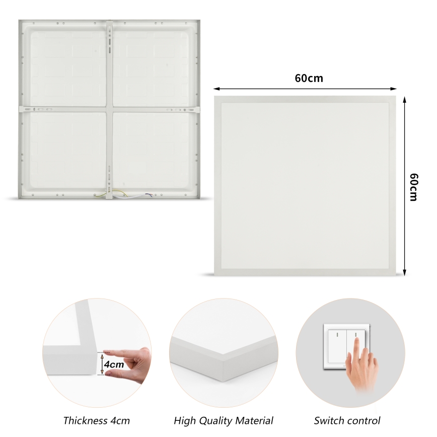 Brilagi - LED plafondlamp voor badkamer FRAME LED/50W/230V 3000/4000/6000K 60x60 cm IP44 zilver
