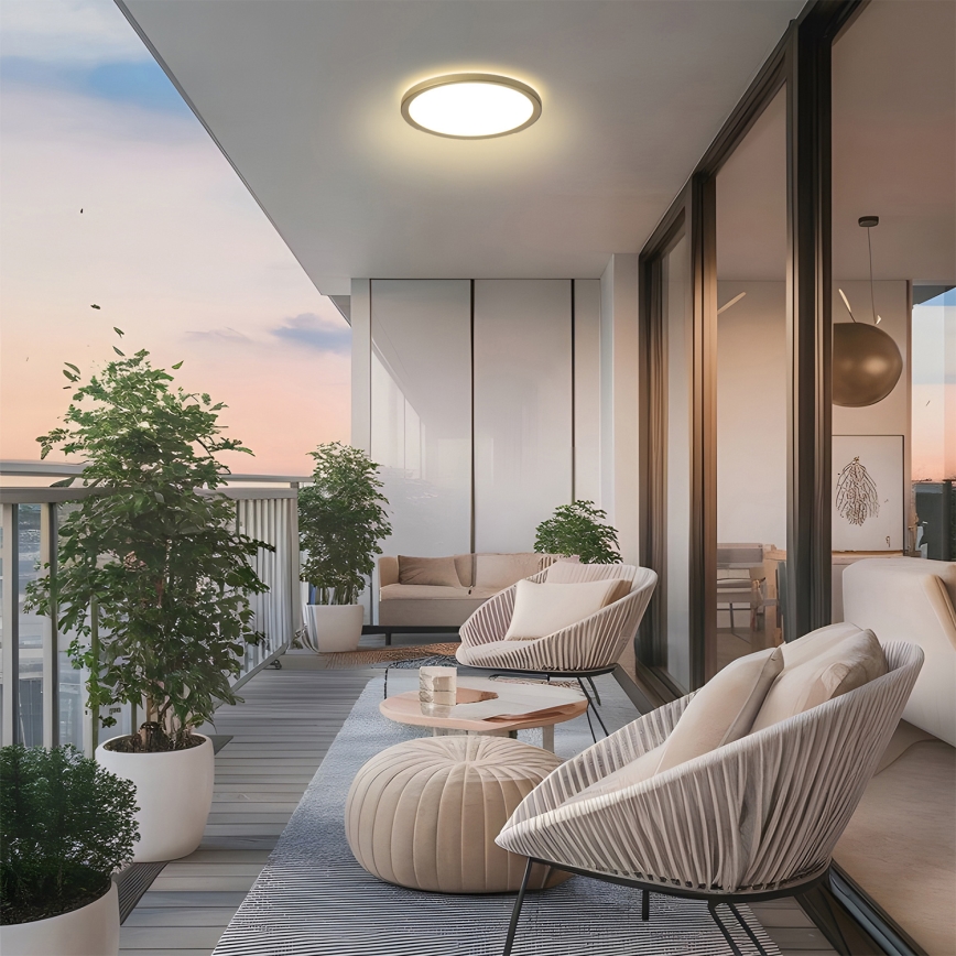 Brilagi - ULTRA SLIM LED plafondlamp voor badkamer, 12W/230V, Ø 22,5 cm, goudkleurig, IP54