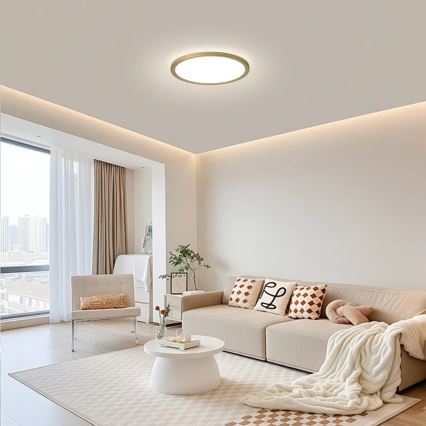 Brilagi - ULTRA SLIM LED plafondlamp voor badkamer, 12W/230V, Ø 22,5 cm, goudkleurig, IP54