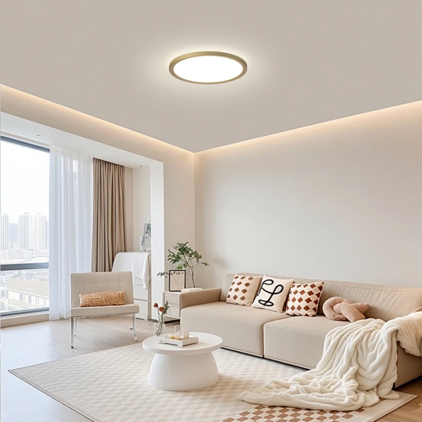 Brilagi - ULTRA SLIM LED plafondlamp voor badkamer, 12W/230V, Ø 22,5 cm, goudkleurig, IP54