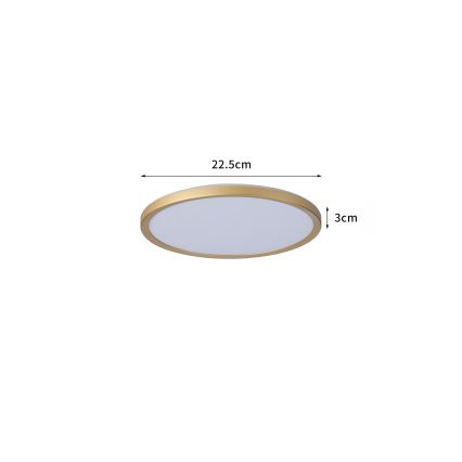 Brilagi - ULTRA SLIM LED plafondlamp voor badkamer, 12W/230V, Ø 22,5 cm, goudkleurig, IP54