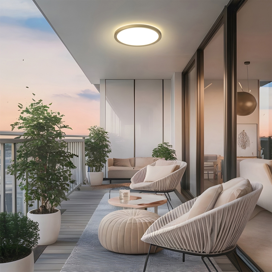 Brilagi - ULTRA SLIM LED plafondlamp voor badkamer LED/18W/230V Ø 30 cm goudkleurig IP54