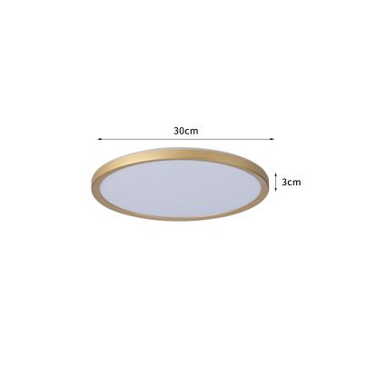 Brilagi - ULTRA SLIM LED plafondlamp voor badkamer LED/18W/230V Ø 30 cm goudkleurig IP54
