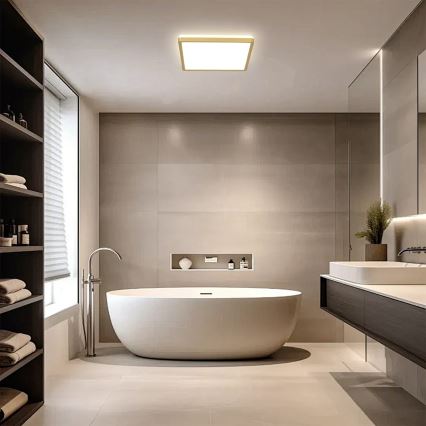 Brilagi - LED-badkamerarmatuur ULTRA SLIM LED/24W/230V 42x42 cm goudkleurig IP54