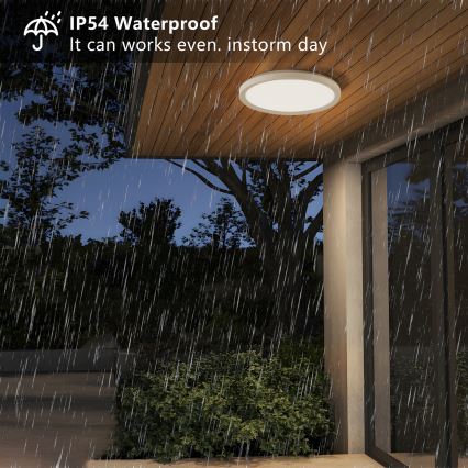 Brilagi - LED Badkamer plafondlamp ULTRA SLIM LED/12W/230V diameter 22,5 cm wit IP54