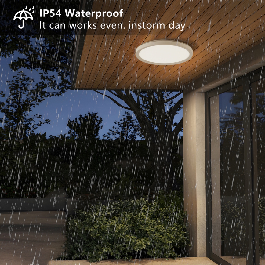 Brilagi - LED Badkamer plafondlamp ULTRA SLIM LED/12W/230V diameter 22,5 cm wit IP54