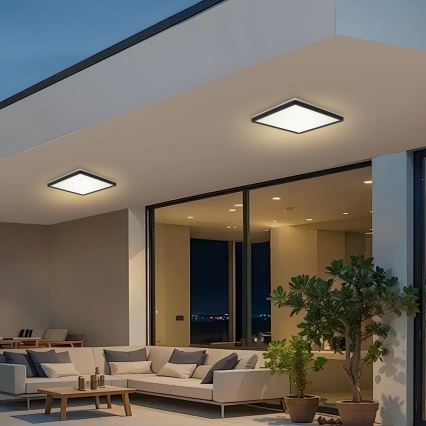 Brilagi - LED Badkamer plafondlamp ULTRA SLIM LED/18W/230V 30x30 cm zwart IP54
