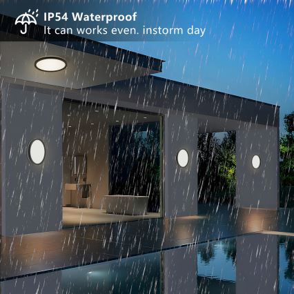 Brilagi - LED Badkamer plafondlamp ULTRA SLIM LED/18W/230V diameter 30 cm zwart IP54