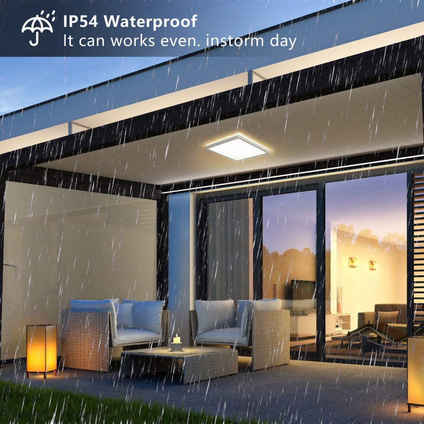 Brilagi - LED Badkamer plafondlamp ULTRA SLIM LED/24W/230V 42x42 cm wit IP54
