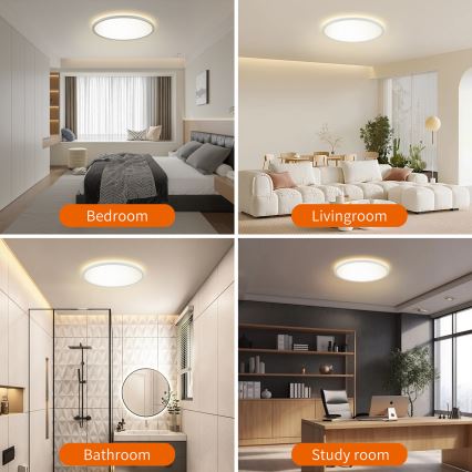 Brilagi - LED Badkamer plafondlamp ULTRA SLIM LED/24W/230V diameter 42 cm wit IP54