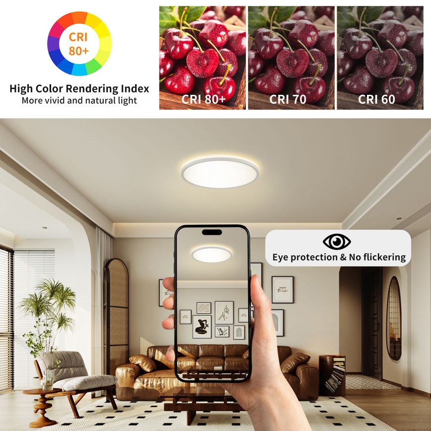 Brilagi - LED Badkamer plafondlamp ULTRA SLIM LED/24W/230V diameter 42 cm wit IP54