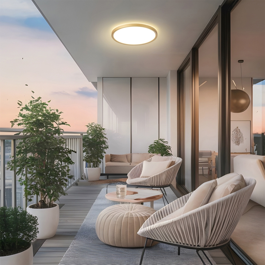 Brilagi - LED-plafondlamp voor badkamer ULTRA SLIM LED/24W/230V Ø 42 cm goudkleurig IP54