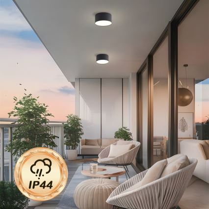 Brilagi - LED-plafondlamp voor badkamer FORIS LED/14W/230V Ø 12 cm zwart IP44