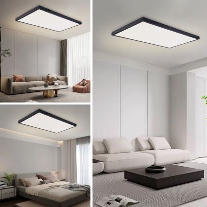 Brilagi - LED plafondlamp voor badkamer FRAME LED/96W/230V 120x60 cm 3000/4000/6000K IP44 zwart