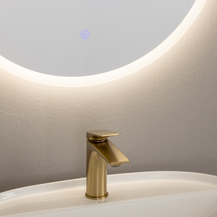 Brilagi - LED-badkamerspiegel BERNATE LED/19W/230V Ø 60 cm zilverkleurig IP44 CRI 90 dimbaar + CCT