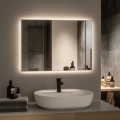 Brilagi - LED-badkamerspiegel DESIO LED/28W/230V 60x80 cm zilver IP44 CRI 90 dimbaar + CCT