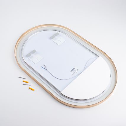 Brilagi - LED badkamerspiegel ERBA LED/25W/230V 50x80 cm goudkleurig IP44 CRI 90 dimbaar + CCT