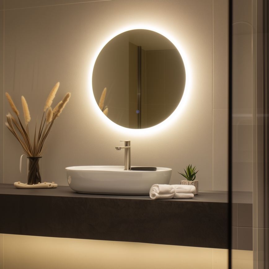 Brilagi - LED-badkamerspiegel LUNA LED/19W/230V Ø 60 cm IP44 CRI 90 dimbaar + CCT