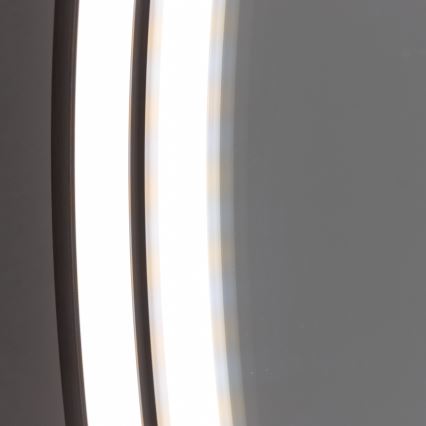 Brilagi - LED badkamerspiegel PALANZO LED/19W/230V Ø 60 cm zwart IP44 CRI 90 dimbaar + CCT