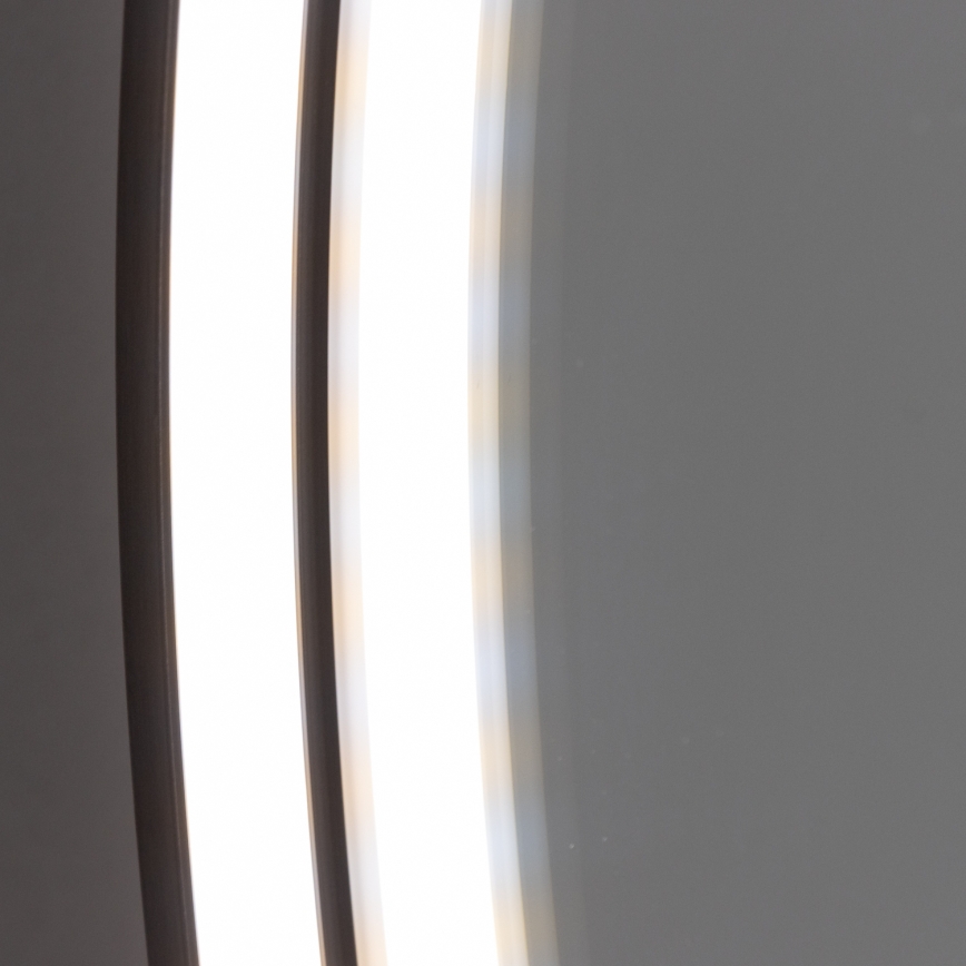 Brilagi - LED badkamerspiegel PALANZO LED/19W/230V Ø 60 cm zwart IP44 CRI 90 dimbaar + CCT