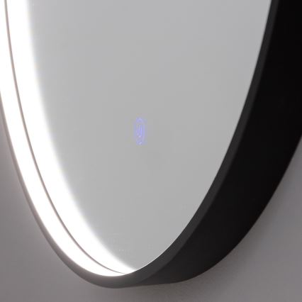 Brilagi - LED badkamerspiegel PALANZO LED/19W/230V Ø 60 cm zwart IP44 CRI 90 dimbaar + CCT