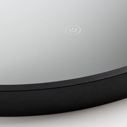 Brilagi - LED badkamerspiegel PALANZO LED/19W/230V Ø 60 cm zwart IP44 CRI 90 dimbaar + CCT