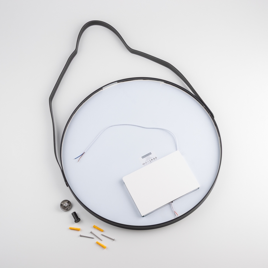 Brilagi - LED badkamerspiegel PALANZO LED/19W/230V Ø 60 cm zwart IP44 CRI 90 dimbaar + CCT