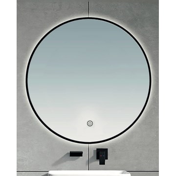 Brilagi - LED-badkamerspiegel VENA BLACK LED/19W/230V Ø 60 cm IP44 CRI 90 dimbaar + CCT