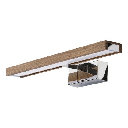 Brilagi - Spiegelverlichting voor de badkamer WOODY MIRROR 3v1 LED/8W/230V 40 cm IP44 glanzend chroom/eiken-walnoot