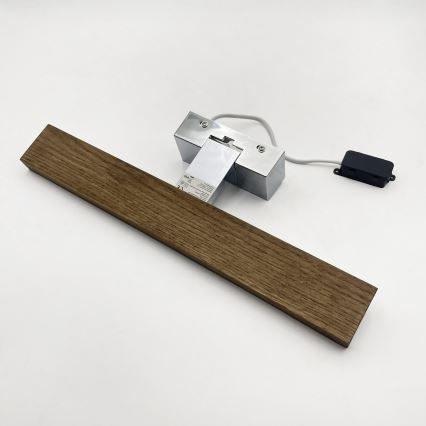 Brilagi - Spiegelverlichting voor de badkamer WOODY MIRROR 3v1 LED/8W/230V 40 cm IP44 glanzend chroom/eiken-walnoot