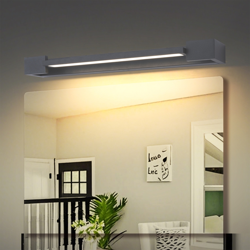 Brilagi - LED-spiegelverlichting voor de badkamer AQUA LINE LED/12W/230V 45 cm IP44 antraciet CRI 90