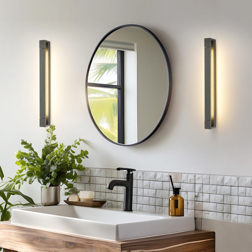 Brilagi - LED-spiegelverlichting voor de badkamer AQUA LINE LED/18W/230V 60 cm IP44 antraciet CRI 90