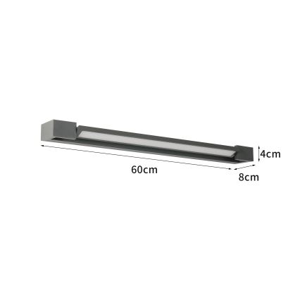 Brilagi - LED-spiegelverlichting voor de badkamer AQUA LINE LED/18W/230V 60 cm IP44 antraciet