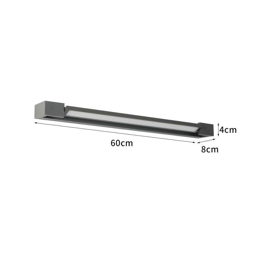 Brilagi - LED-spiegelverlichting voor de badkamer AQUA LINE LED/18W/230V 60 cm IP44 antraciet