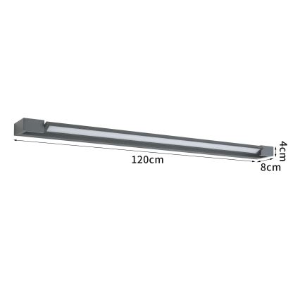Brilagi - LED-spiegelverlichting voor de badkamer AQUA LINE LED/36W/230V 120 cm IP44 antraciet CRI 90