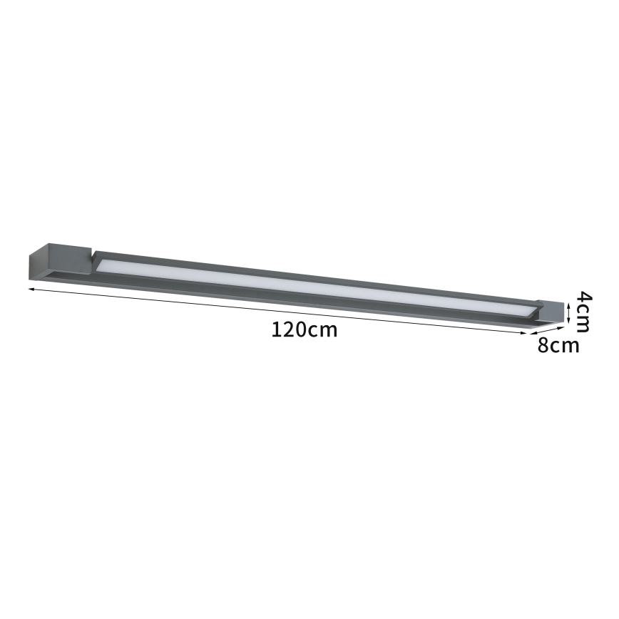 Brilagi - LED-spiegelverlichting voor de badkamer AQUA LINE LED/36W/230V 120 cm IP44 antraciet CRI 90