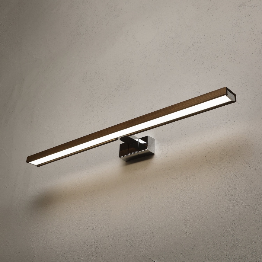 BRILAGI - LED-spiegelverlichting voor de badkamer WOODY MIRROR 3v1 LED/15W/230V 80 cm IP44 glanzend chroom/eik walnoot