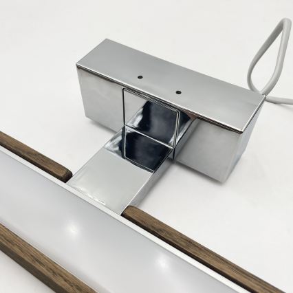 BRILAGI - LED-spiegelverlichting voor de badkamer WOODY MIRROR 3v1 LED/15W/230V 80 cm IP44 glanzend chroom/eik walnoot